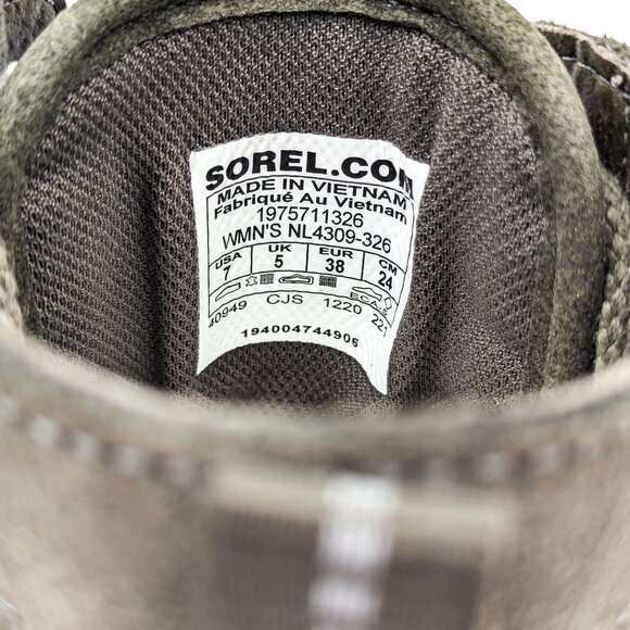 Sorel Women Caribou Waterproof Alpine Green Lace-up Boots size 7 - Picture 7 of 7